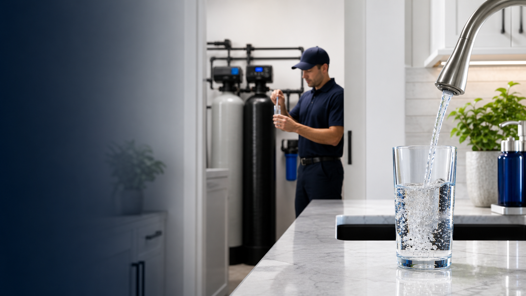 Clear filtered water with whole-home filtration equipment