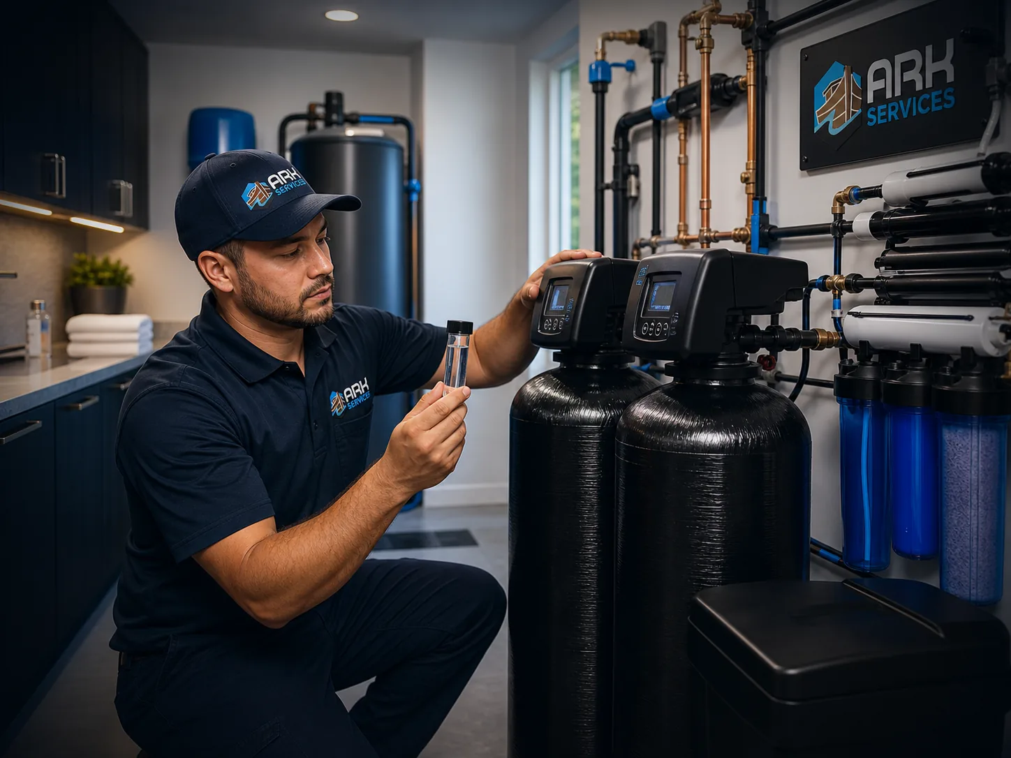 Ark Services water treatment technician at work